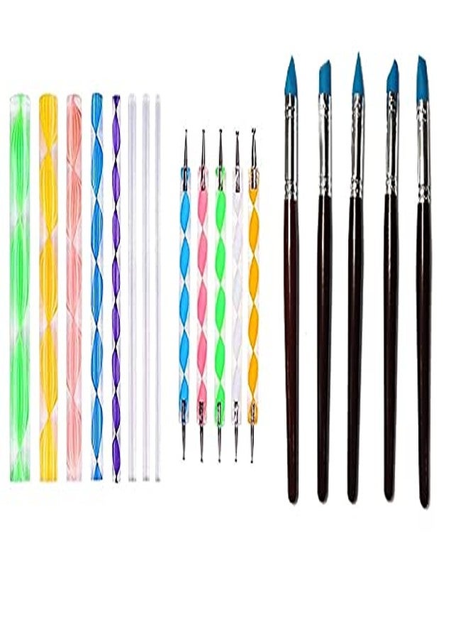Definite Mandala Art Dot Painting Tools Set Designer Acrylic Tools & Color Shaping Tools (8 Pcs Mandal Tool, 5 Pcs Dotting Tool & 5 Color Shaper Tools) - Image 1