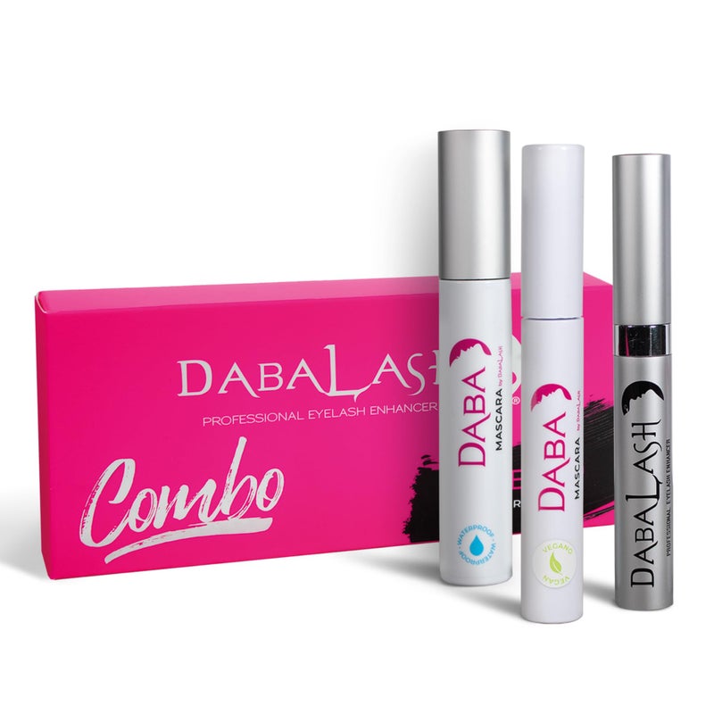 DABALASH Trio Combo â€“ Professional Eyelash & Brow Growth Serum 0.18 oz, Waterproof Mascara, 0.45 oz & Vegan Mascara, 0.3oz â€“ Promotes the Appearance of Naturally Longer, Fuller & Thicker Hair - Image 1