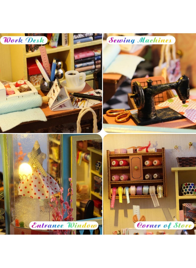 DIY Miniature House Kit,Tiny House Pet Shop with Furniture & LED,DIY Dollhouse Miniature Kit for Adults Teen,Mini House Building kit,3D Wooden Craft Mini Model Kit,Birthday Gifts Home Decor - Image 2