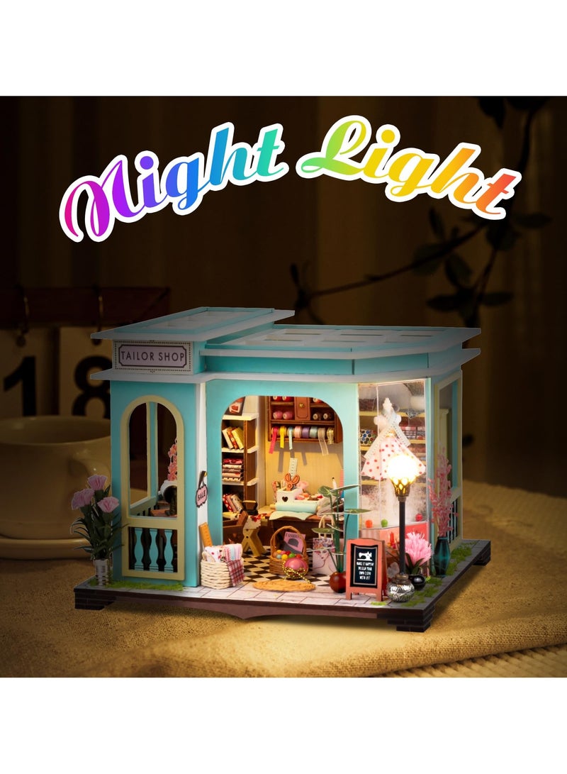 DIY Miniature House Kit,Tiny House Pet Shop with Furniture & LED,DIY Dollhouse Miniature Kit for Adults Teen,Mini House Building kit,3D Wooden Craft Mini Model Kit,Birthday Gifts Home Decor - Image 3