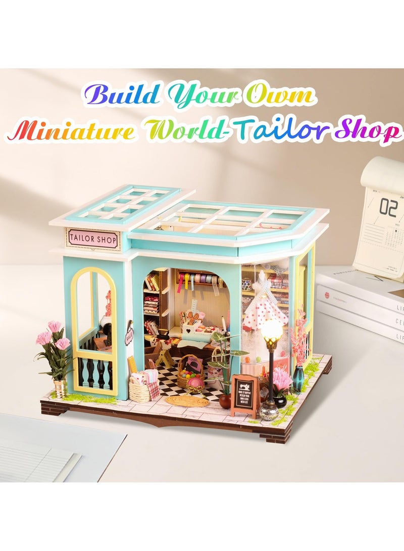 DIY Miniature House Kit,Tiny House Pet Shop with Furniture & LED,DIY Dollhouse Miniature Kit for Adults Teen,Mini House Building kit,3D Wooden Craft Mini Model Kit,Birthday Gifts Home Decor - Image 5