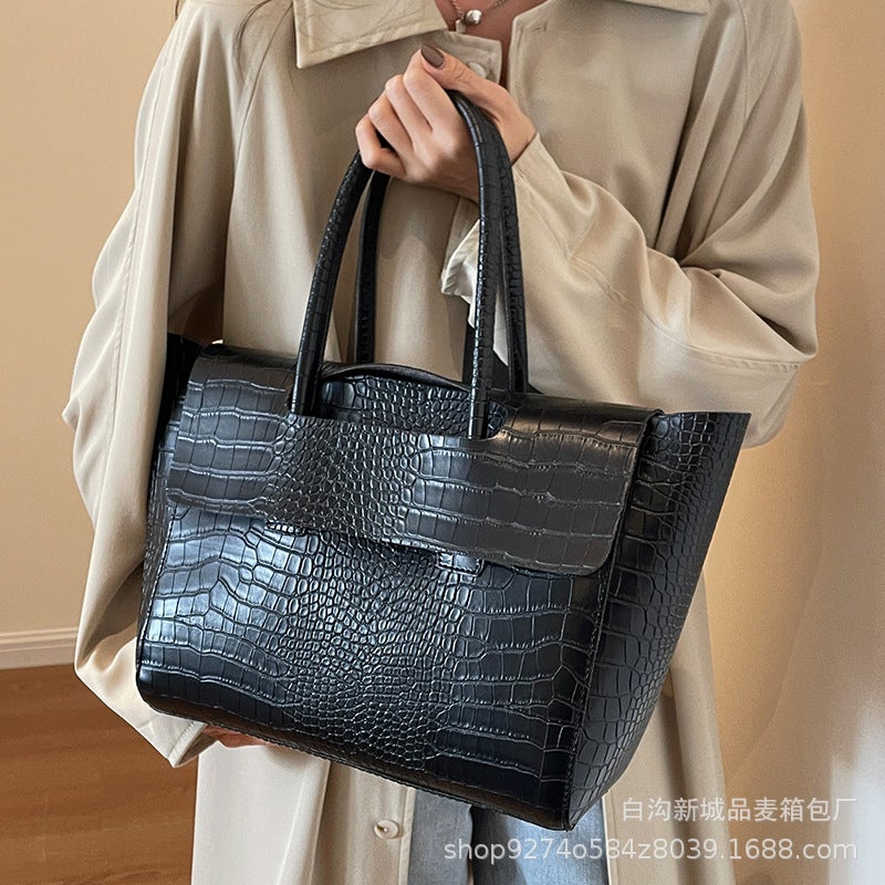 Fashion Stone Print Tote Bag Women'S Large Capacity Texturous Shoulder Bag Design Niche Commuter Bag - Image 5