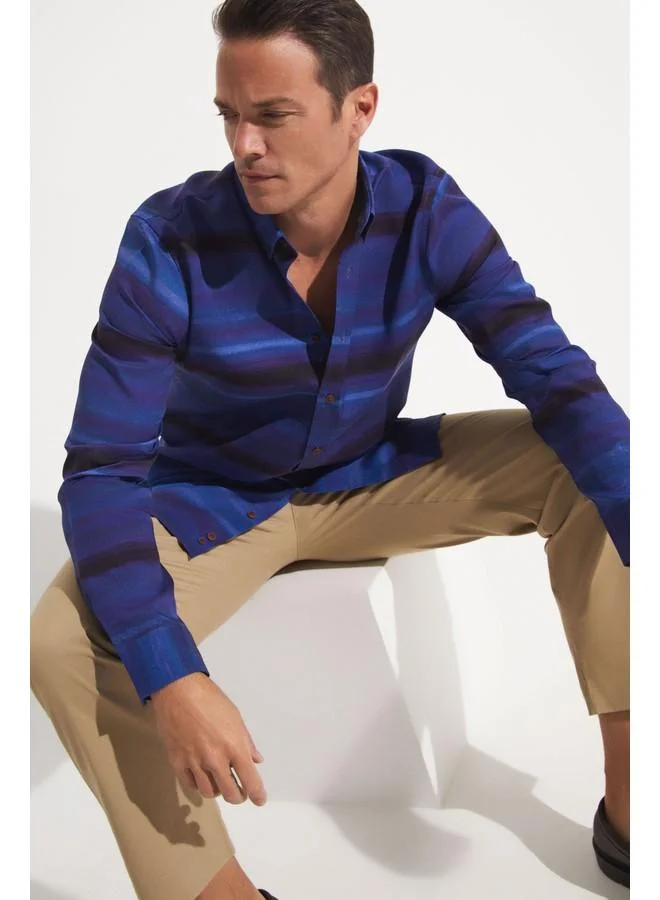 JUNE June Exclusive Men Regular Fit Woven Shirt Navy