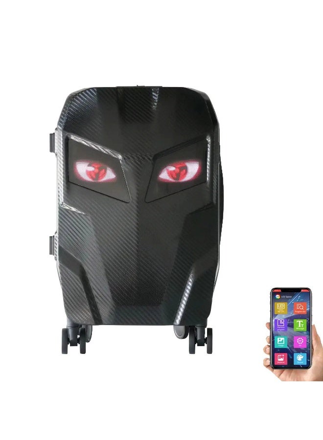 CRONY Steel Explorer Carbon Fiber LED Display Trolley Luggage Advertising Box - Image 1