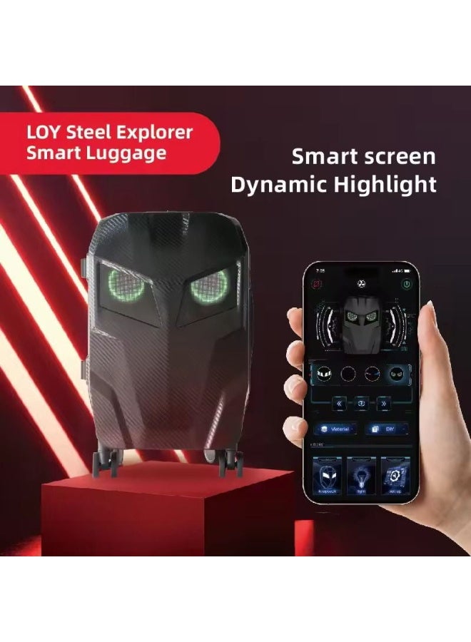 CRONY Steel Explorer Carbon Fiber LED Display Trolley Luggage Advertising Box - Image 3