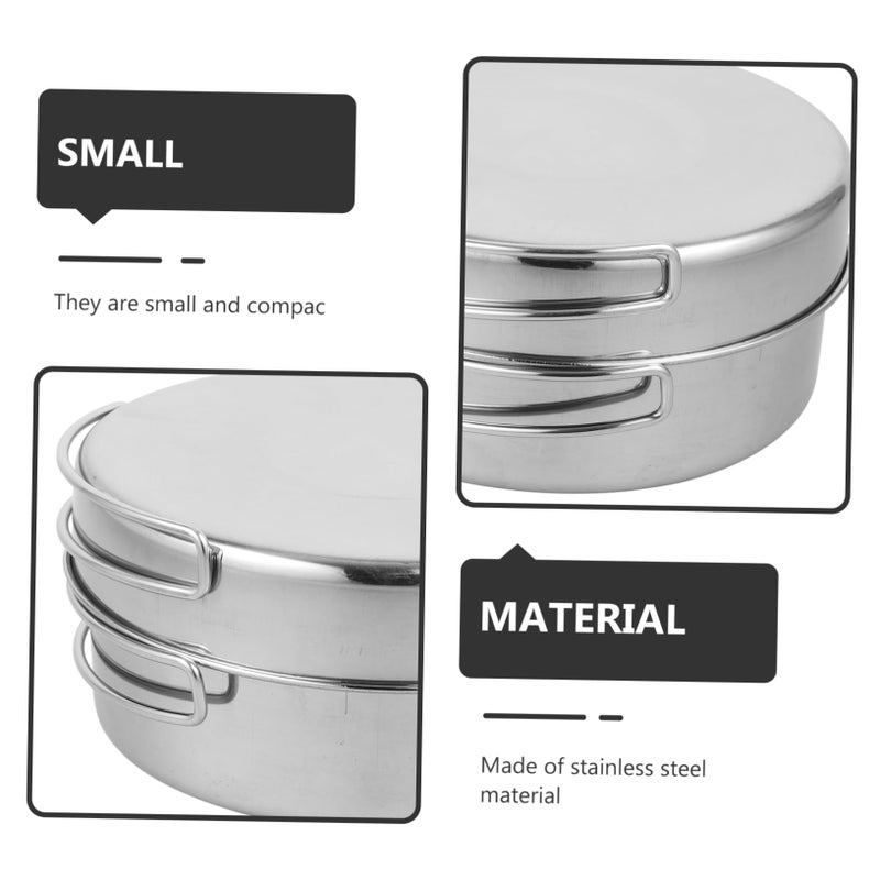 Stainless Steel Camping Cookware Set Portable Lightweight Pot for Outdoor Hiking Picnic - Image 4