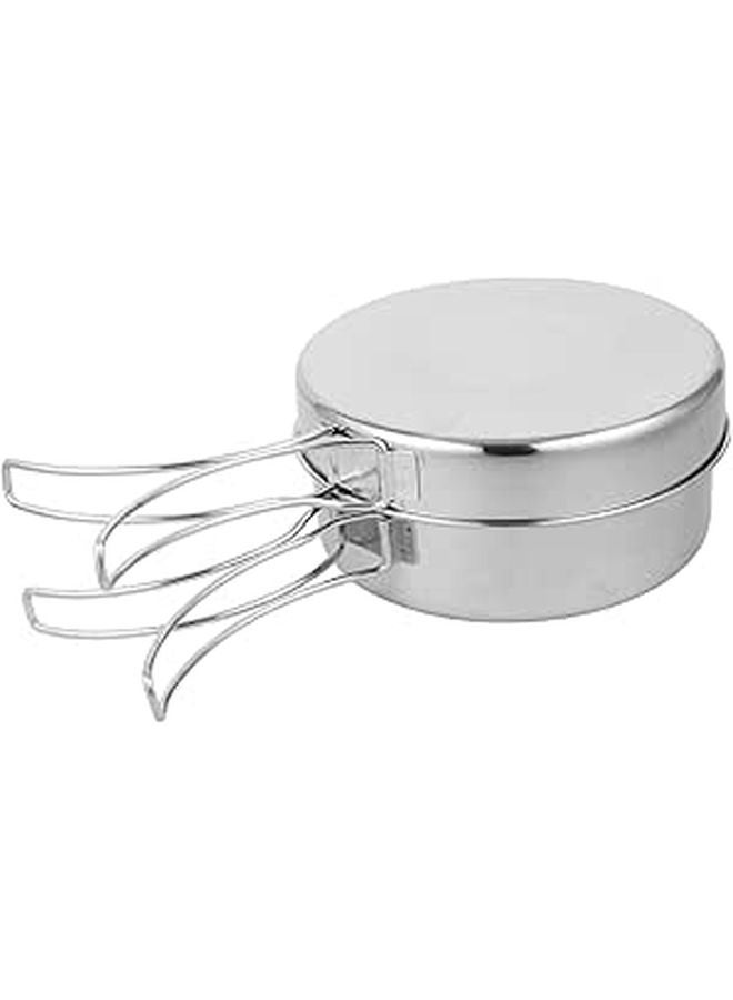 Stainless Steel Camping Cookware Set Portable Lightweight Pot for Outdoor Hiking Picnic - Image 1