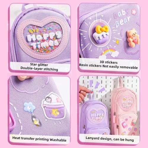 PLUSPOINT Premium Pencil Case 6 Layer with 3 Compartment Cute Aesthetic Pencil Case for Girls Large Capacity Pencil Pouch Multifunctional Pouch for School Kids Cute Quirky Stationary Gift - Image 4