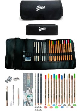 Glance Roll Pencil Case Sketch Set Lyra Rembrandt Aquarell Colored Pencil Sketch Set 