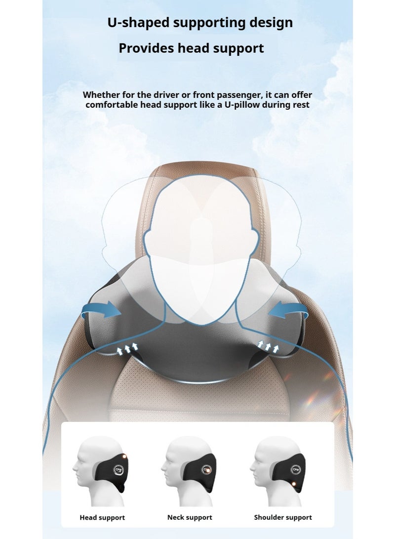 Car U-shaped headrest, anti-tilt neck pillow, car supplies, side-reclining children's travel sleep, U-shaped memory foam neck pillow - Image 4