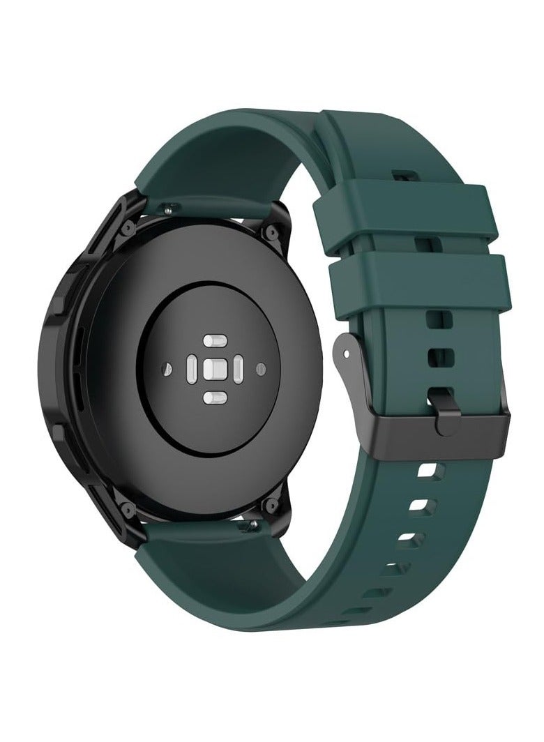 Strap for Xiaomi Watch S1/S1 Active/Mi Watch, Silicone Soft Replacement Strap Watch GT 3 Pro 46 mm/GT 3 46 mm/GT Runner/GT 2 46 mm/Watch 3 Pro Size Strap 22mm  (Dark Green)