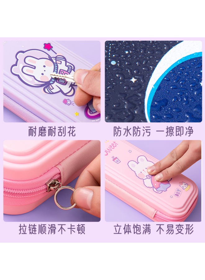 Children's Cartoon Stationery Box Large Capacity Waterproof Pencil Bag Multifunctional Primary School Students Double Layer Plastic Pencil Case - Image 4