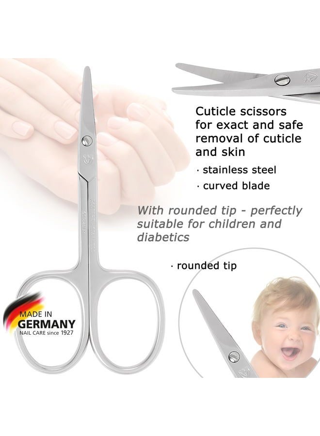 3 Swords Germany brand quality STAINLESS STEEL CURVED CUTICLE SCISSORS (1 PIECE) with round tips for DIABETICS - manicure pedicure - nail care by 3 Swords - Made in Germany - Image 2