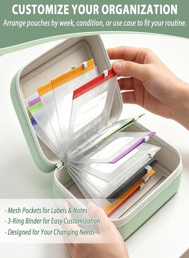 Waterproof Pill Pouch Set-14pcs Bags Inside,A8 Waterproof Pill Organizer Set,Travel Medicine Organizers,Leakproof Reusable Zippered Storage Case for Fish Oils, Vitamins - Image 4