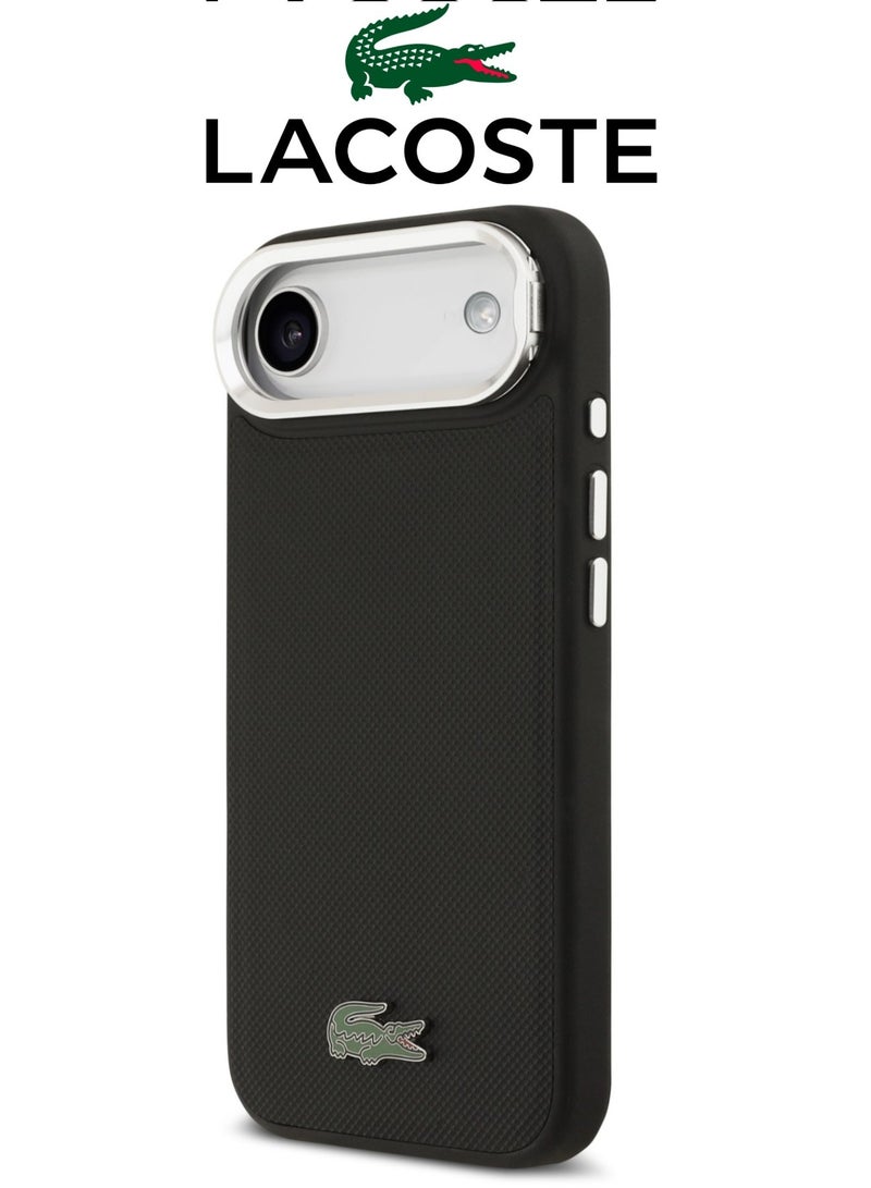 CG MOBILE iPhone 17 Air case from Leather. iPhone 17 Air cover with a stand around the camera. iPhone 17 Air case supports wireless charging. phone case with robust drop protection. iPhone 17 Air cases with a French design and certified in partnership with Lacoste and CG Mobile. - Image 4