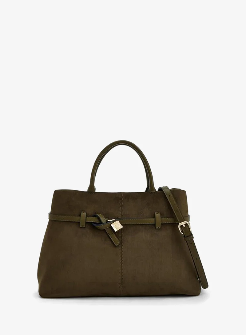 Solid Tote Bag With Detachable Strap