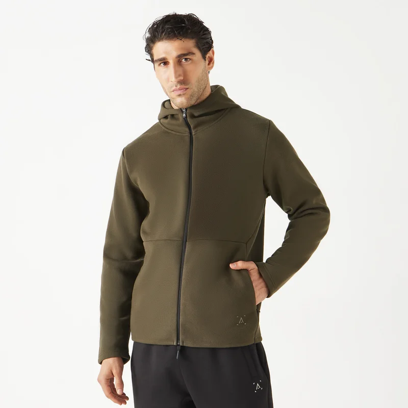 ADOT by Splash Solid Zip Through Hooded Jacket with Pockets