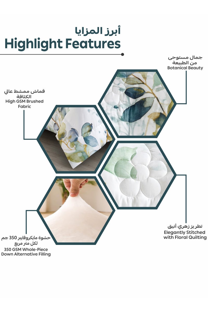 Donetella Bedding Comforter Set, twin Size 170x230 cm - 2-Pcs Digital Print Quilted Bed Set, Microfiber Fabric - 1 Comforter, 1 Pillow Shams. - Image 5