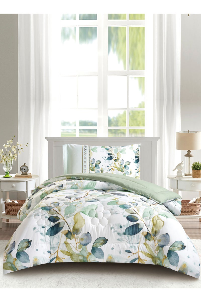 Donetella Bedding Comforter Set, twin Size 170x230 cm - 2-Pcs Digital Print Quilted Bed Set, Microfiber Fabric - 1 Comforter, 1 Pillow Shams. - Image 1