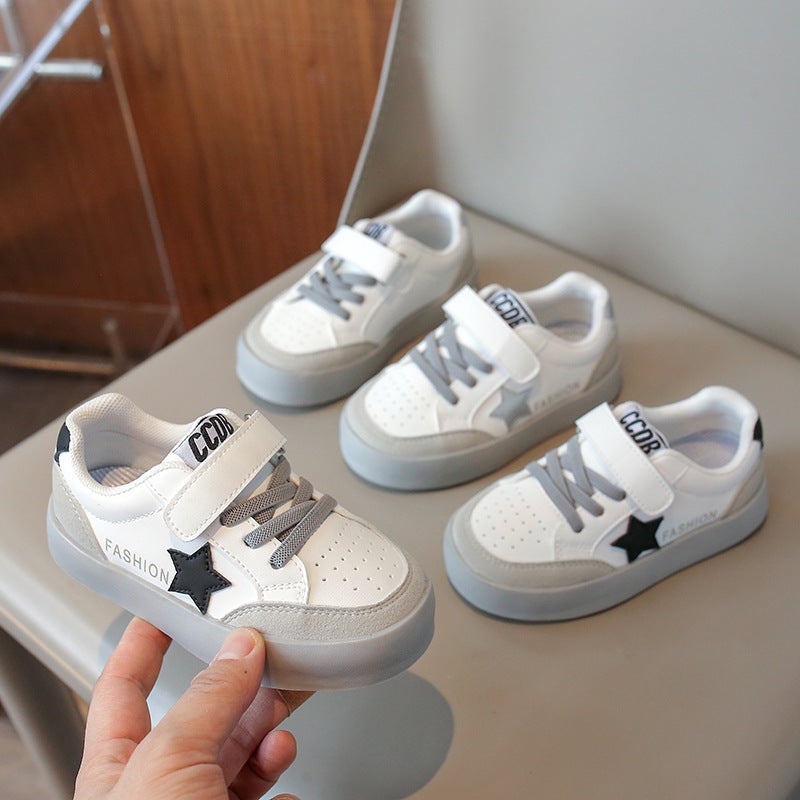 Baby Shoes Male Baby Soft Sole Non-Slip Toddler Shoes Single-Layer Shoes Female Children White Shoes Star Shoes Children - Image 4