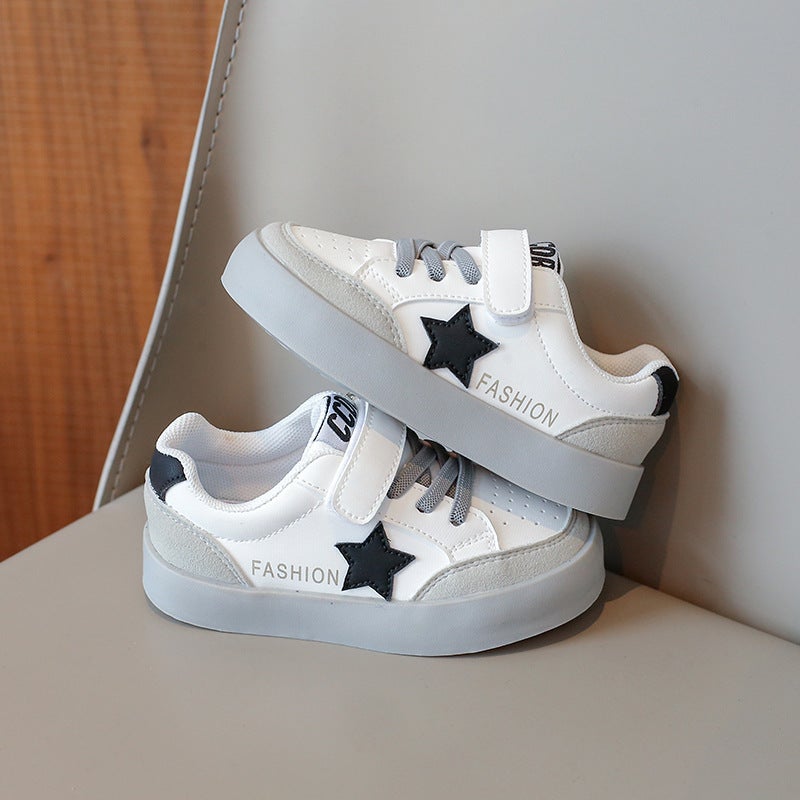 Baby Shoes Male Baby Soft Sole Non-Slip Toddler Shoes Single-Layer Shoes Female Children White Shoes Star Shoes Children - Image 5
