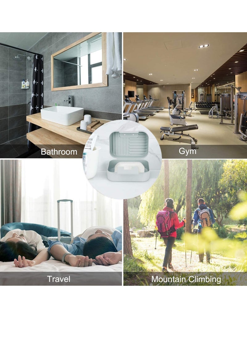 SYOSI - Travel Soap Box, 2 Pack Soap Dish With Lid Plastic Soap Case Box Waterproof And Leakproof Soap Container With Toothbrush Box For Home,Travel,Camping,Gym Pink,Blue - Image 1
