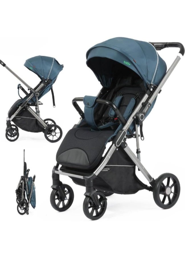 Kidilo kidilo Single Baby With Flip Arm -Z8 ( Stroller weight 10.9 KG ) BLUE  - Image 1