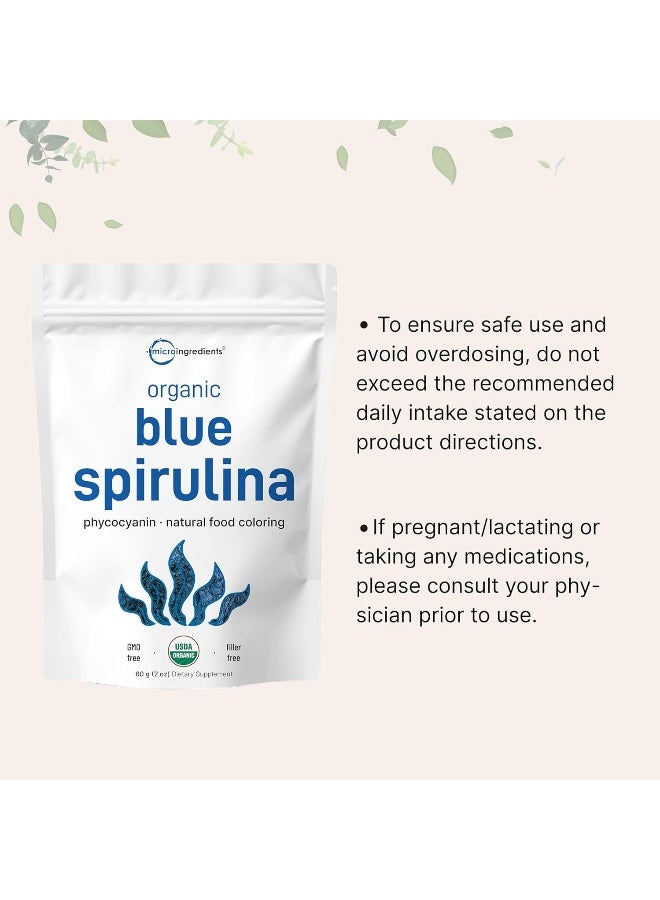 Micro Ingredients Organic Blue Spirulina Powder (Phycocyanin Extract), 50 Servings - No Fishy Smell, 100% Vegan Protein from Blue-Green Algae, Natural Luminous Food Coloring for Smoothies, Baking, Drinks & Cooking - Image 4