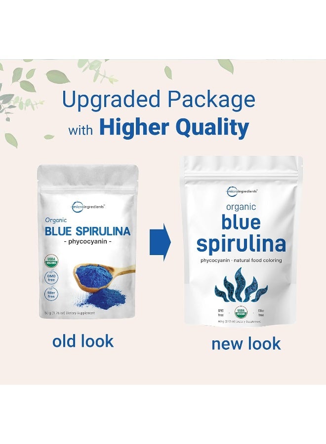 Micro Ingredients Organic Blue Spirulina Powder (Phycocyanin Extract), 50 Servings - No Fishy Smell, 100% Vegan Protein from Blue-Green Algae, Natural Luminous Food Coloring for Smoothies, Baking, Drinks & Cooking - Image 3