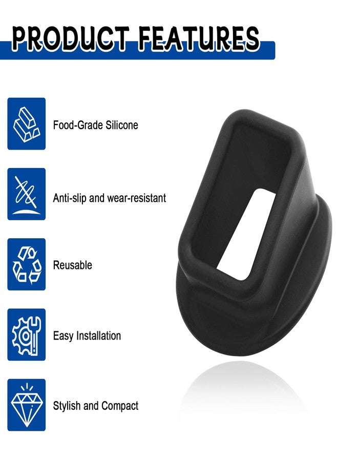 vvag 2PCS Seat Belt Buckle Holder,Silicone Car Rear Seatbelt Buckle Booster for Easy Access,Safetybelt Fixer,Auto SafetyBelt Buckle Guard Cover Makes Receptacle Stand Upright and Stable for Kids (Black) - Image 3