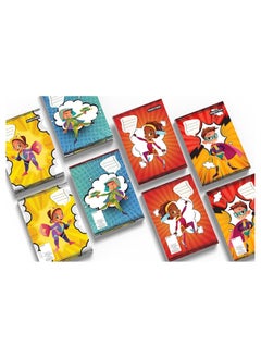 Mintra Pack of 3 notebooks, Mintra stapled notebook, english ruling 100 sheets(multicolor, multi shapes) 3 pieces  - Image 4
