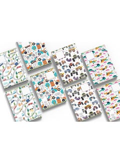 Mintra Pack of 3 notebooks, Mintra stapled notebook, english ruling 100 sheets(multicolor, multi shapes) 3 pieces  - Image 5