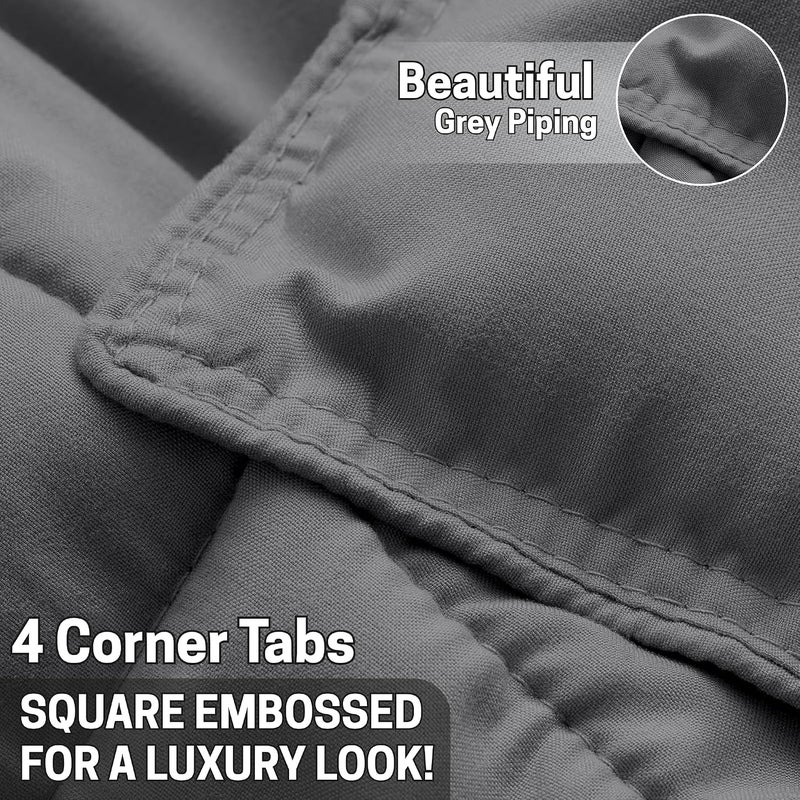 Bed Comforter with Lightweight & Soft Down Alternative | Reversible Cooling Comforter for bedding Duvet Inserts for All Seasons with Washable Microfiber Quilt (Grey, 240 x 260cm) - Image 5