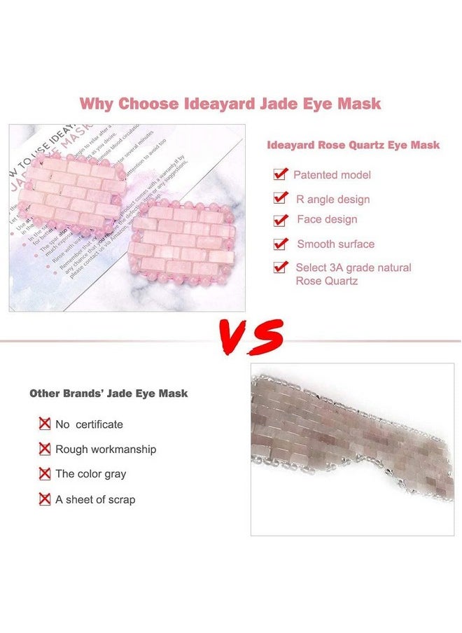 ideayard - Rose Quartz Eye Mask Mini Eye Mask Natural Quartz Mask For Eliminate Wrinkles Puffiness (Rose Quartz2) - Image 1