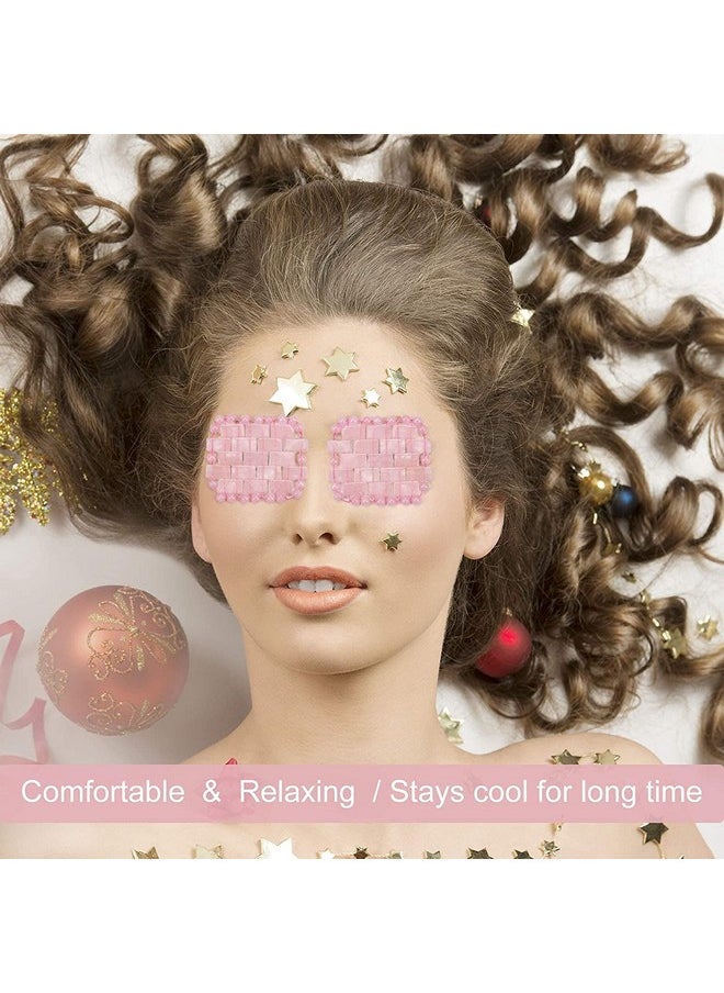 ideayard - Rose Quartz Eye Mask Mini Eye Mask Natural Quartz Mask For Eliminate Wrinkles Puffiness (Rose Quartz2) - Image 1