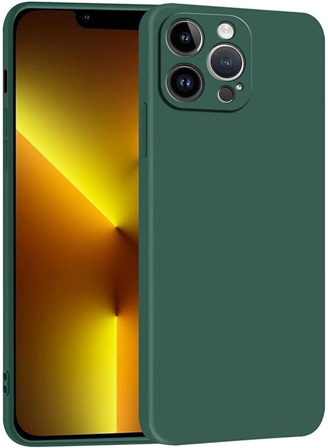 Liquid Silicone Cover For iPhone 13 Pro , Silky Soft Touch, Anti-Scratch Shockproof Protective Case with Microfiber Lining For iPhone 13 Pro - Green