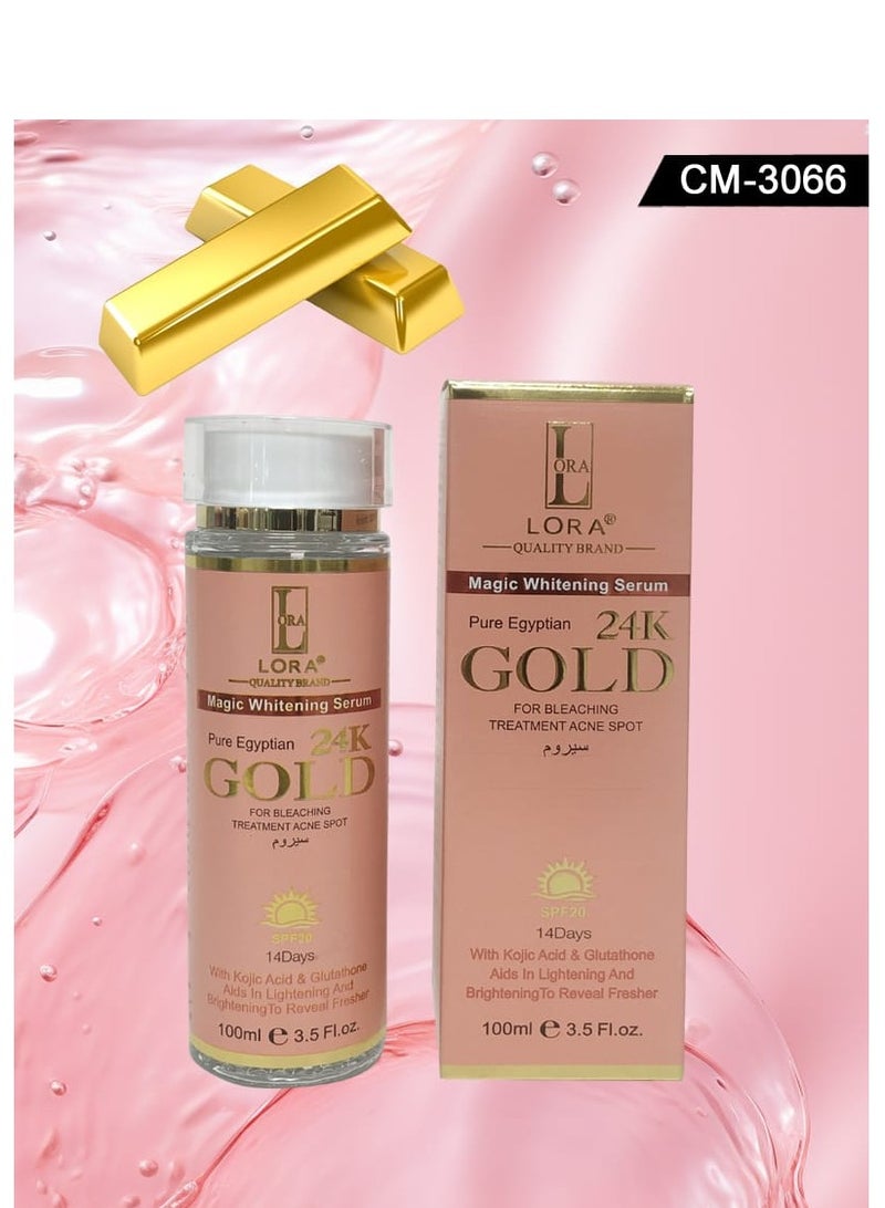 LORA Magic Whitening Serum Pure Egyptian24K Gold For Bleaching Treatment Acne Spot - Image 2