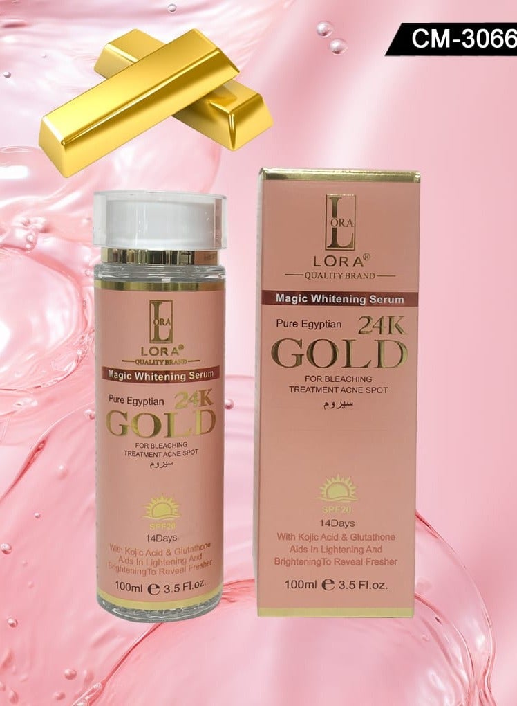 LORA Magic Whitening Serum Pure Egyptian24K Gold For Bleaching Treatment Acne Spot - Image 1