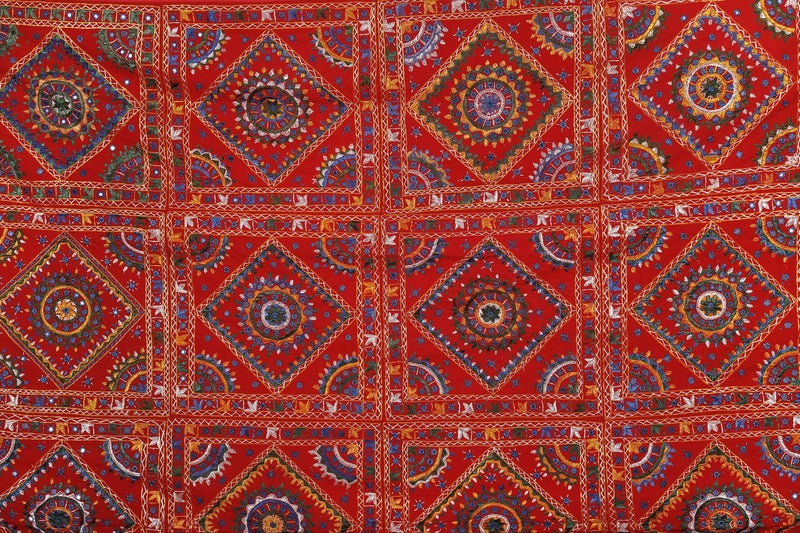 EXOTIC INDIA Exotic India Bedcover from Jaipur with Embroidered Motifs and Mirrors Pure Cotton  - Image 2