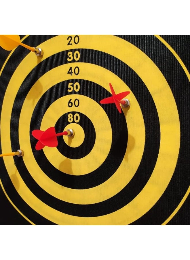 15" Double-Sided Magnetic Dart Board Set for Kids – Foldable Safe Dart Game with 4 Darts, Indoor Outdoor Family Toy, Boys & Girls Gift