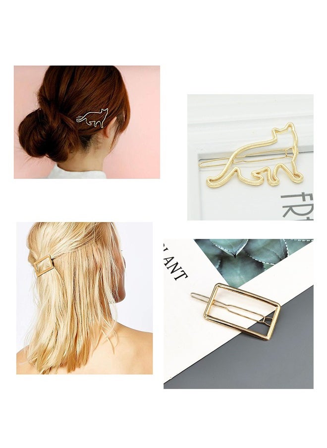 15Pcs Gold Minimalism Hair Clips, Dainty Feather Hollow Geometric Clasps, Moon Triangle Circle Bow Infinity Hairpin, Star Cat Hair Barrettes for Girl Women with Thick Hair Styling - pzsku/Z9F05482D1EB019408223Z/45/_/1733124574/74ee9a32-e968-4976-87a4-439ad748b71b