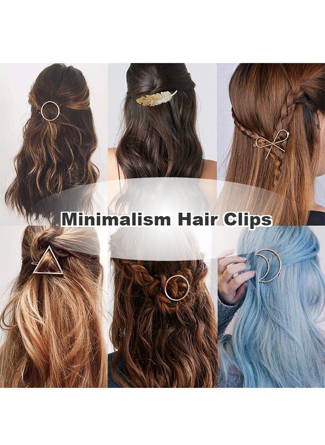 15Pcs Gold Minimalism Hair Clips, Dainty Feather Hollow Geometric Clasps, Moon Triangle Circle Bow Infinity Hairpin, Star Cat Hair Barrettes for Girl Women with Thick Hair Styling - pzsku/Z9F05482D1EB019408223Z/45/_/1733124576/25da827e-ad7c-4f0b-9642-f9231f1c996b