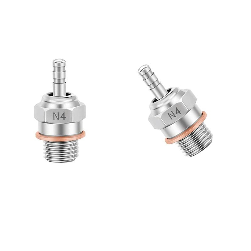 Generic Chanmoo 2PCS 70117H Hot Engine Glow Plugs No.3 N3 N4#3#4 Spark Nitro Engine Parts Replace OS for Traxxas Losi HPI Redcat HSP Himoto RC Car Truck Buggy (N4)  - Image 1