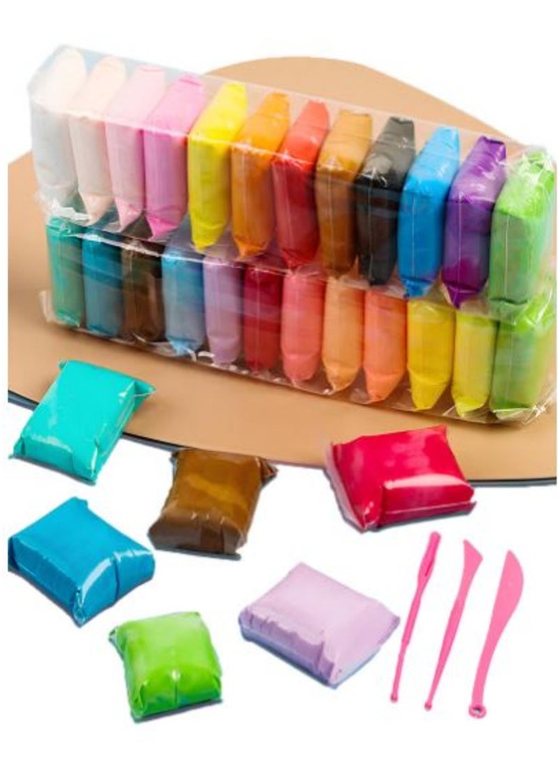 حسم صلصال جاف بالهواء، مجموعة صلصال تشكيل ٣٦ لونًا مع 3 أدوات نحت، لعبة فن الطين للبالغين والأطفال، مجموعة صلصال للحرف اليدوية الجافة بالهواء يمكنك صنعها بنفسك - Image 2