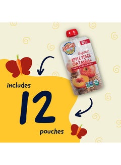 Earth's Best Earth's Best Organic Baby Food Pouches, Stage 2 Fruit and Grain Puree for Babies 6 Months and Older, Organic Apple Peach and Oatmeal Puree, 3.5 oz Resealable Pouch (Pack of 12)  - Image 4