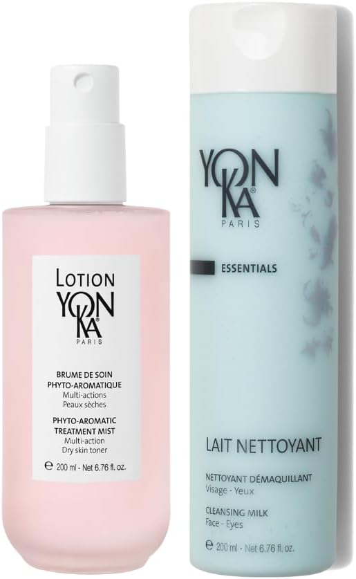 YonKa Lait Nettoyant Cleanser and Lotion PS Toner Set Gentle Milk Cleanser  Makeup Remover Toner for Dry or Sensitive Skin