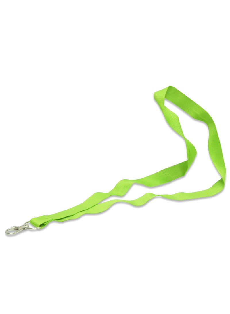 FIS Pack of 50 Pieces Flat Lanyard Badge Holder With Hook Green - Image 1