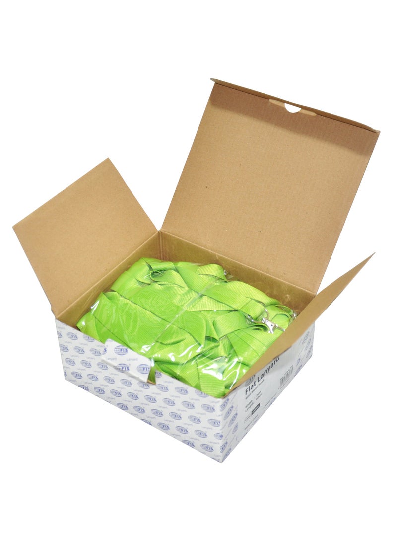 FIS Pack of 50 Pieces Flat Lanyard Badge Holder With Hook Green - Image 2