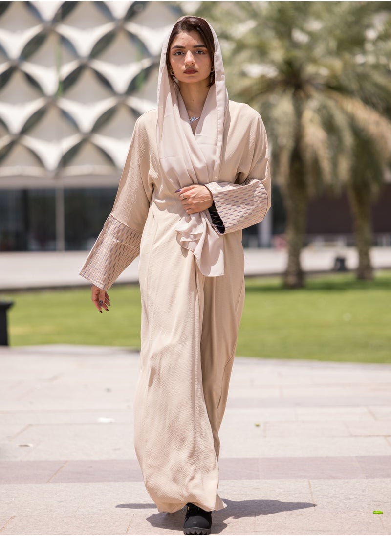FASHION LINE Embroidered V-Open Neck Unique Design Abaya  - Image 3