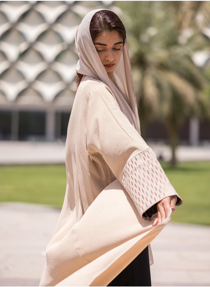 FASHION LINE Embroidered V-Open Neck Unique Design Abaya  - Image 2